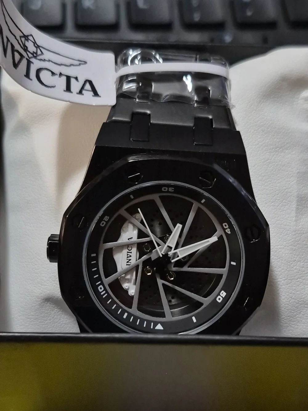 Invicta Speedway Rim Men's Stainless Steel Skeleton Dial Watch